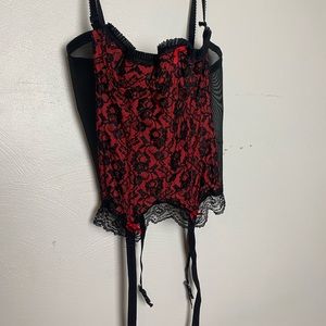 Red and black vintage corset